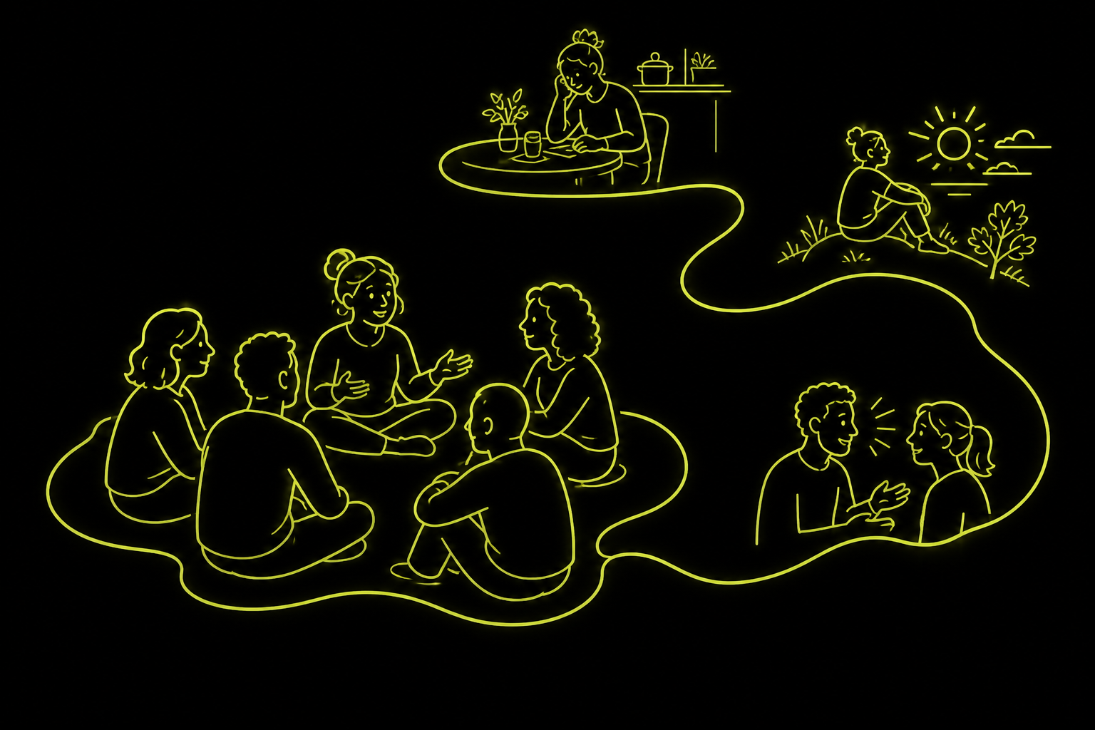 A live coaching circle connects to small practices in everyday life.